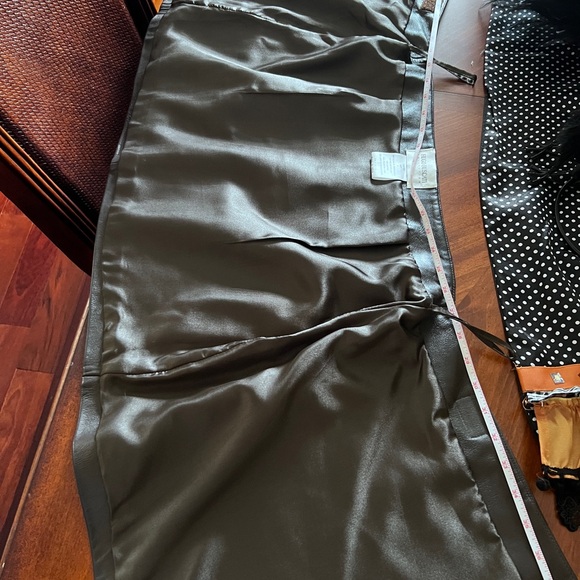Brown Leather Velcro Wrap lined Hugo Buscati Mini Skirt Size 8 - Picture 5 of 7